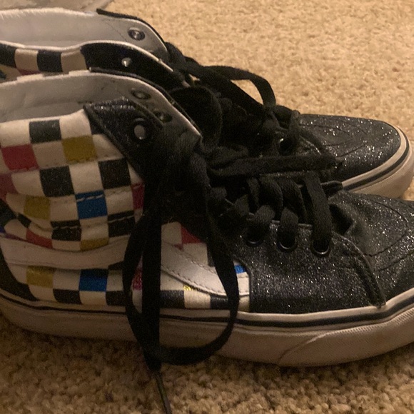 Vintage Vans Off the Wall high top with glitter checkers - Picture 2 of 8